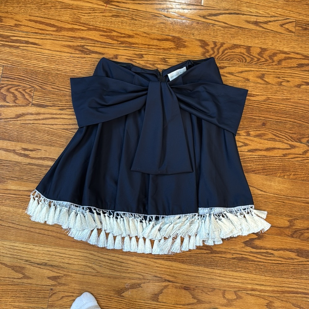 Sachin + Babi Navy shirt blouse with Tassel Detail